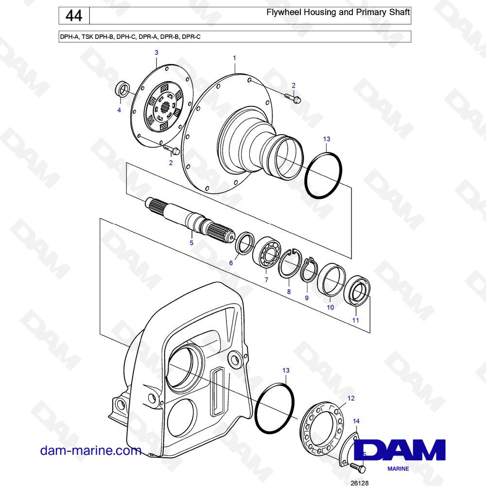 Parts and exploded views for Volvo DPH-A drive unit